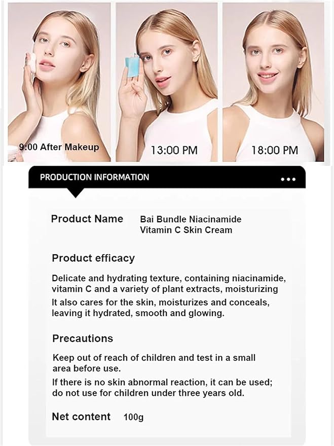 Crème visage Niacinamide Vitamine C tube noir, Crème visage simple Niacinamide Vitamine C, Crème hydratante anti-âge pour le visage pour réduire les rides, les ridules et raffermir la peau