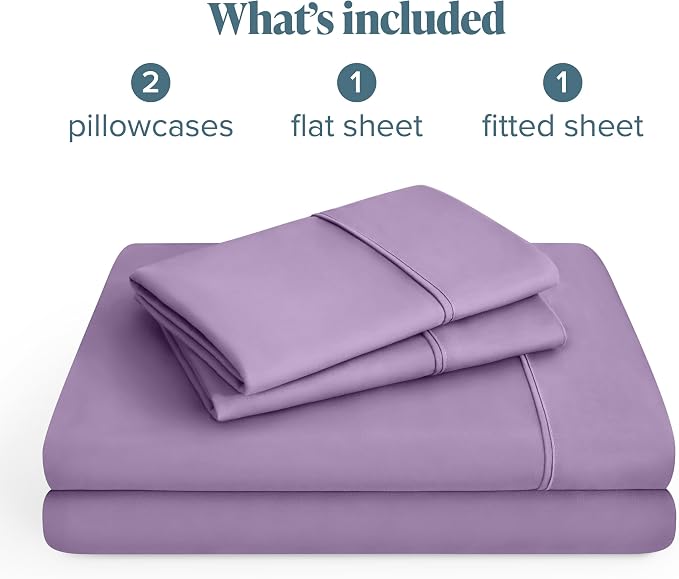 Bare Home Full XL Sheet Set - 1800 Ultra-Soft Microfiber Full Extra Long Bed Sheets - Double Brushed - Deep Pockets - Easy Fit - 4 Piece Set - Bedding Sheets & Pillowcases (Full XL, Lavender)