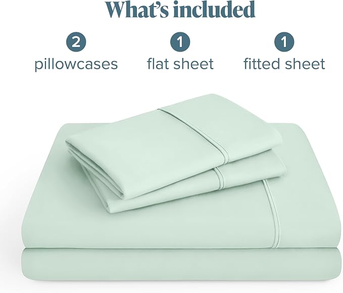 Bare Home Queen Sheet Set - 1800 Ultra-Soft Microfiber Queen Bed Sheets - Double Brushed - Deep Pockets - Easy Fit - 4 Piece Set - Bedding Sheets & Pillowcases (Queen, Spring Mint)
