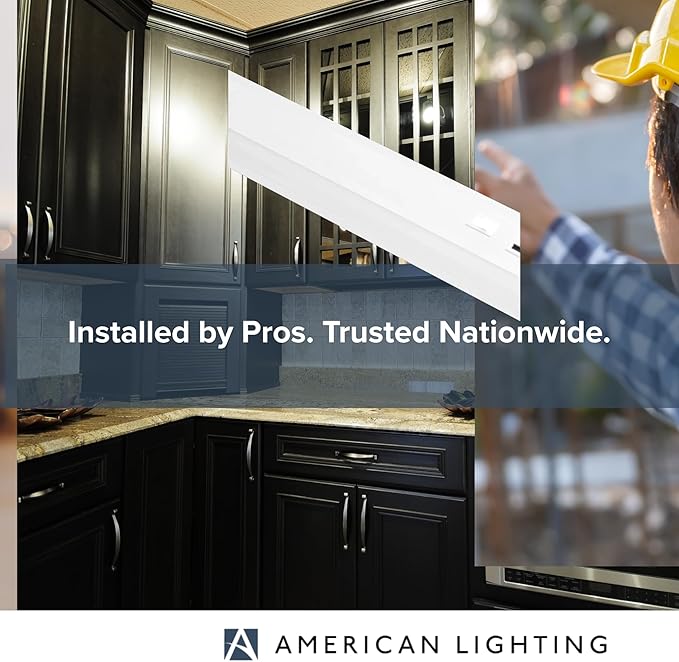 American Lighting LED Courant Plus Undercabinet Light 24 Inch 5CCT 90+ CRI 1200 Lumens with USB-A USB-C and 20A Receptacles White Finish Title 24 Compliant