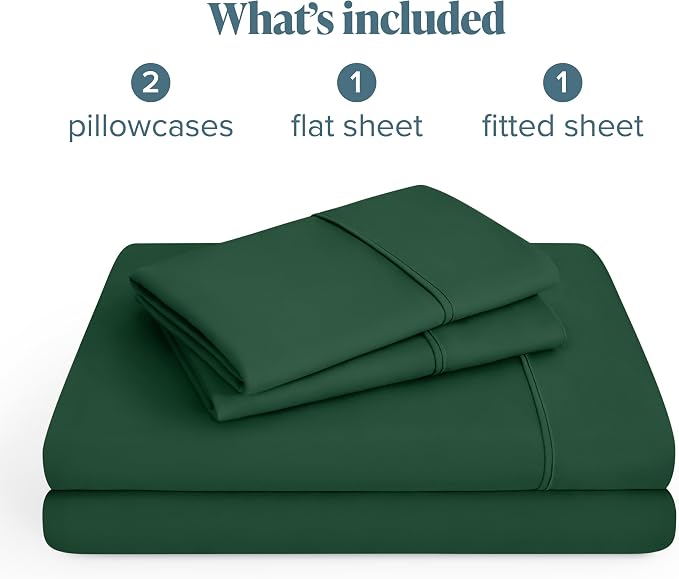 Bare Home California King Sheet Set - 1800 Ultra-Soft Microfiber Cal King Bed Sheets - Double Brushed - Deep Pockets - Easy Fit - 4 Piece Set - Bed Sheets (California King, Forest Green)