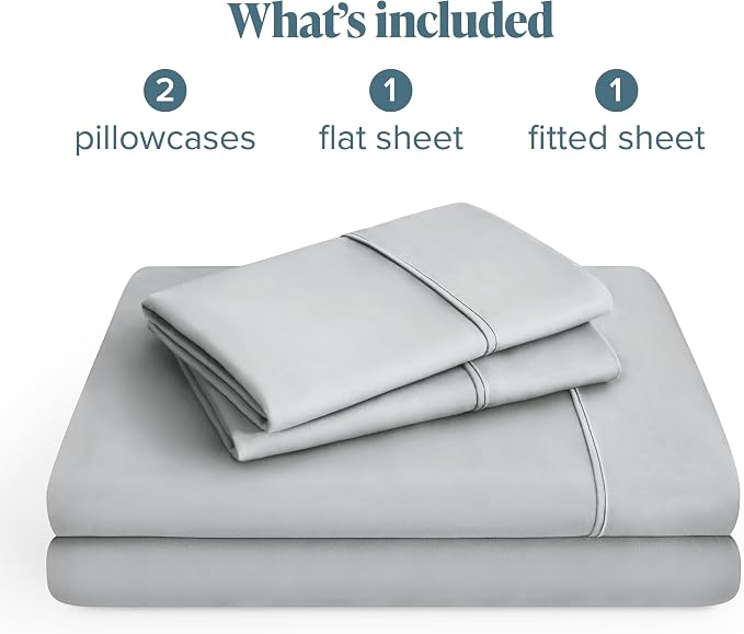 Bare Home Full Sheet Set - 1800 Ultra-Soft Microfiber Full Bed Sheets - Double Brushed - Deep Pockets - Easy Fit - 4 Piece Set - Bedding Sheets & Pillowcases (Full, French Grey)