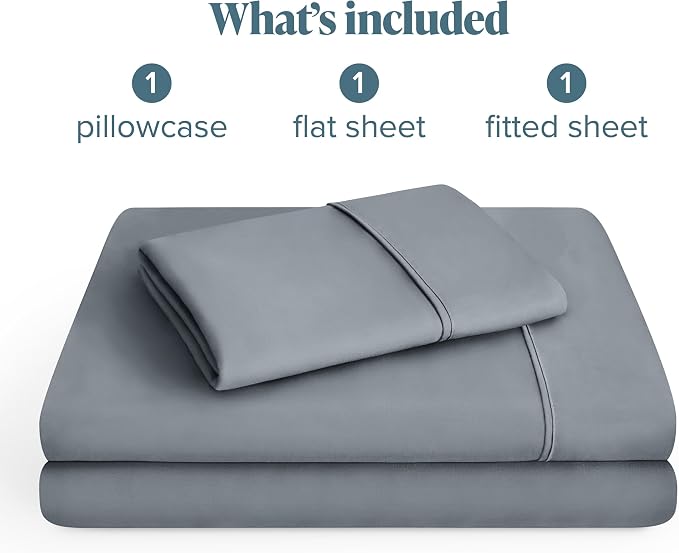 Bare Home Twin XL Sheet Set - 1800 Ultra-Soft Microfiber Twin Extra Long Bed Sheets - Double Brushed - Deep Pockets - Easy Fit - 3 Piece Set - Bedding Sheets & Pillowcases (Twin XL, Steel Blue)