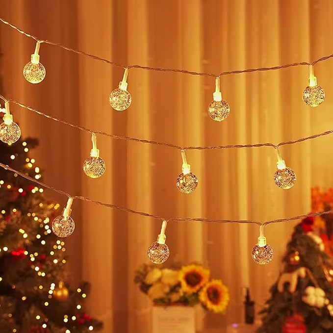 GTSYDING Bubble Globe String Lights USB Powered, 19.6 FT 40 LEDs 8 Modes Waterproof Hanging Crystal Ball Fairy Lights Remote for Indoor Bedroom Patio Party Decorations, Warm White