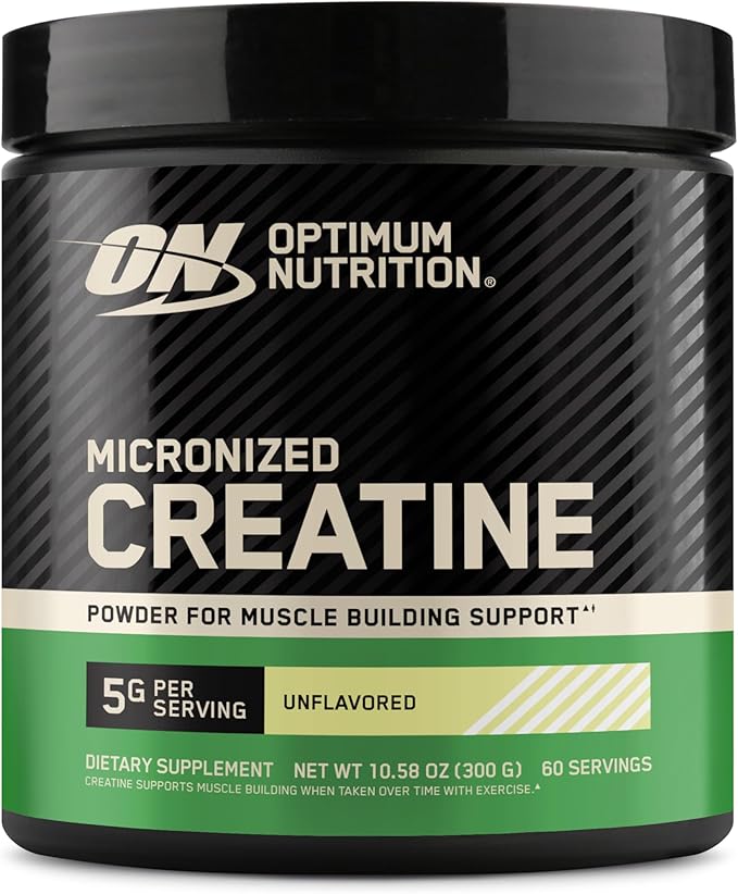 Optimum Nutrition Micronized Creatine Monohydrate Powder, Unflavored, 60 Servings, 300 Grams (Packaging May Vary)