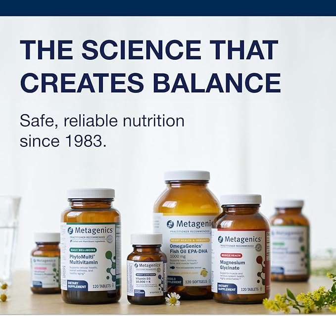 Complément alimentaire Metagenics Vitamine D3 5000 UI - Gélules à haute dose pour la santé immunitaire, osseuse et cardiaque* - 125 mcg de Cholécalciférol dans de l'huile de coco pour une meilleure absorption* - Sans OGM, Sans Gluten - 120 gélules