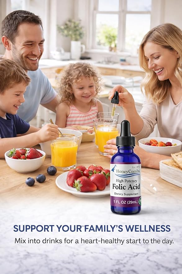 Vitamin B9 (Folic Acid) Drops – B Vitamin Liquid Folate Drops to Support Blood Cells, Brain Function & Liver – Liquid Vitamins for Pregnancy – Alcohol-Free, Gluten Free Folic Acid Supplement, 1 Fl Oz.