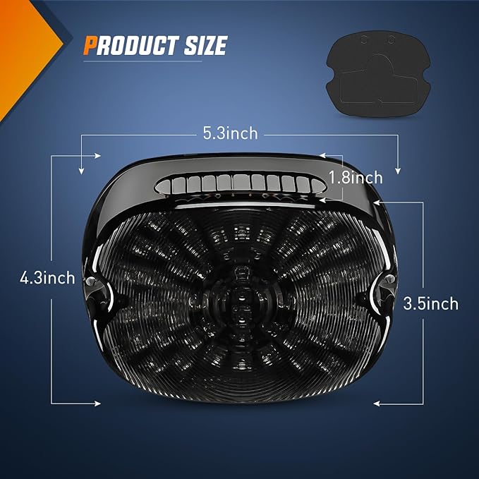 Nilight LED Tail Light Motorcycle Brake Turn Signal Driving License Plate Rear Lights Smoked Plug and Play for Harley Davidson Dyna Sportster 883 1200 Road King Glide Electra Heritage