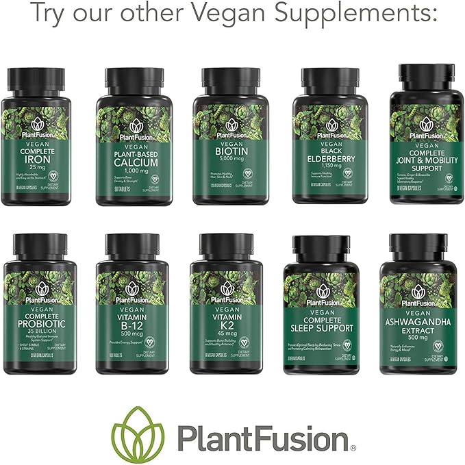 PlantFusion ビーガン ビタミンD3 2000IU、オーガニックビタミンD3、Vitashine植物性地衣類由来、免疫と骨の健康をサポート、60錠