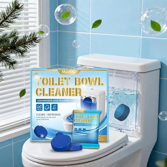 自動トイレボウルクリーナータブレット、12個パック ブルーゲルインタンククリーナー、硬水リングと汚れを除去、浄化槽対応、洗浄・消臭、フレッシュセント、各50g