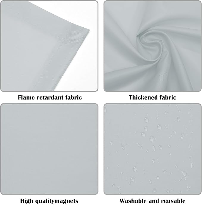 ANGSYLTH 8 Pcs Fluorescent Light Covers - 4 x 2 Feet Covers for Ceiling Lights, 8 x 10 Magnetic Light Filters for Classroom, Office, Hospitals (Light Gray-2)