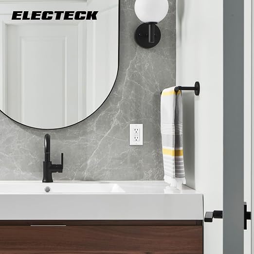 ELECTECK 5 Pack GFCI Outlets 15 Amp, Non-Tamper Resistant, Decor GFI Receptacles with LED Indicator, Ground Fault Circuit Interrupter, Wallplate Included, ETL Listed, White