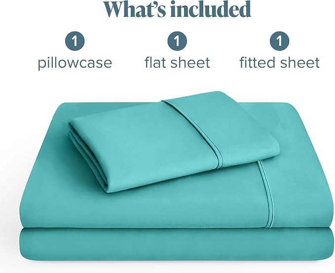 Bare Home Twin Sheet Set - 1800 Ultra-Soft Microfiber Twin Bed Sheets - Double Brushed - Deep Pockets - Easy Fit - 3 Piece Set - Bedding Sheets & Pillowcases (Twin, Turquoise)