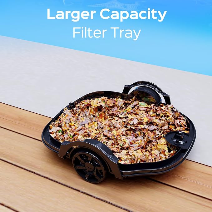 WYBOT A1 Robotic Pool Cleaner – Dual Layer Filtration, Strong Suction, 130 Mins Runtime, Robot Pool Vacuum for Above Ground & Flat Pools up to 1100 Sq. Ft., 4 Cleaning Modes (Tech Grey)