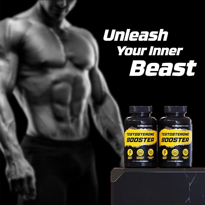 Testosterone Booster for Men - Male Enhancing Supplement for Muscle Growth, Stamina, Strength, Energy & Endurance - Helps Improve Fast Acting Blood Flow - Workout & General Wellness Pills - 2 PACK
