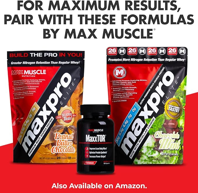 Max Muscle Arm Plus+ Anabolic Recovery Matrix | 25g Protein, 8g Bcaas, 3g Creatine Monohydrate | Whey Protein, Amino Acids, Antioxidants, Glutamine, Electrolytes (Intense Strawberry, 2.54 lb)
