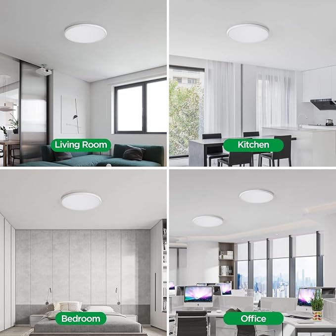 TALOYA 18" Flush Mount LED Ceiling Light,36W 5CCT,Dimmable,4-Pack White | Ultra Slim Low Profile Round Ceiling Light Fixture for Bedroom,Living Room,Kitchen