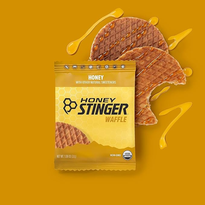 Honey Stinger Organic Honey Waffle, Energy Stroopwafel for Exercise, Endurance and Performance, Sports Nutrition for Home & Gym, Pre & During Workout, 25.44 Ounces (Pack of 24)