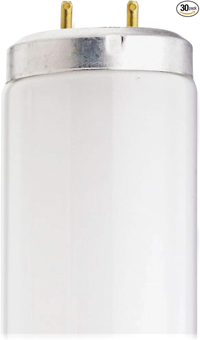 Satco S6637 T12 40W Light Bulb Fluorescent Tube, 48", Cool White, 30 per Carton
