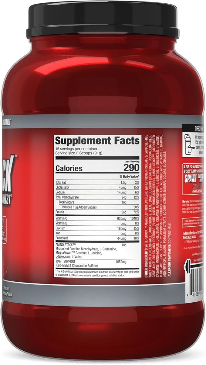Myogenix Aftershock Post Workout — Muscle Growth Whey Protein Powder — Speeds Up Muscle Growth and Recovery — Supports Joint Health and Replenishes Glycogen — Fruit Punch, 3 lbs