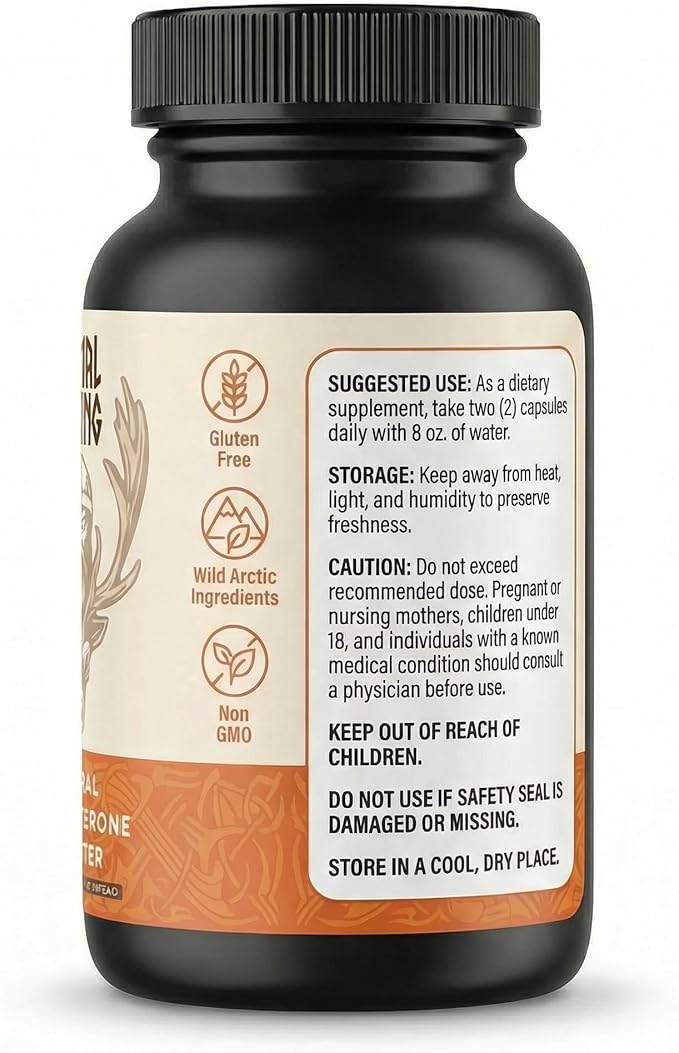 Primal Viking Men Wellness and Vitality Supplement Natural Support Capsules, Primal Viking Men Wellness and Vitality Advanced Formula, Overall Health Wellness, 60 Capsules for 1 Month (Pack of 1)