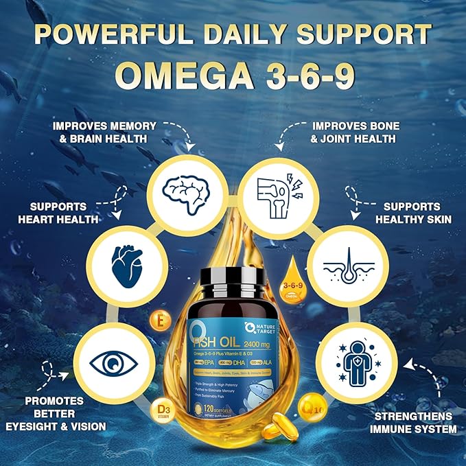 NATURE TARGET Pack Synergie Os & Cœur — Vitamine D3 K2 + Huile de poisson Triple Oméga 3-6-9 avec Calcium & Magnésium & Vitamine E, Soutien Quotidien Complet pour les Os, le Cœur, le Cerveau et la Santé Immunitaire