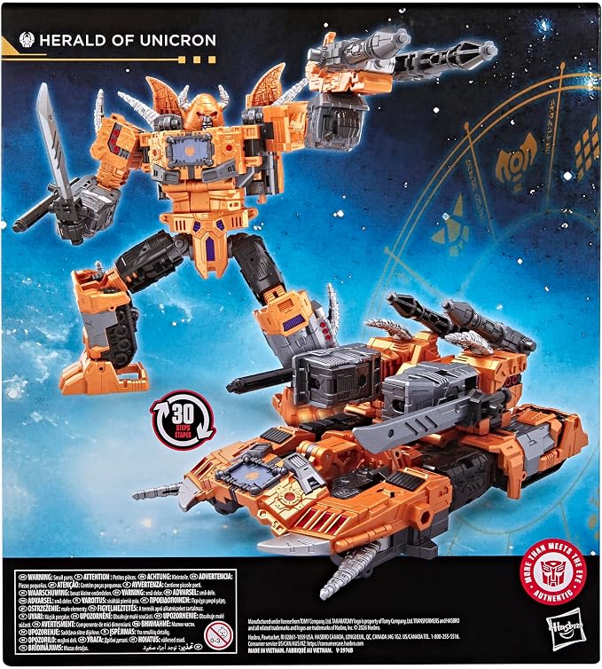 Transformers Age of the Primes Herald of Unicron, Leader Class 7.5-Inch Converting Action Figure, Robot Toys for Ages 8+