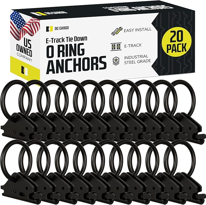 DC Cargo Mall Heavy-Duty Steel O-Ring (Pack of 20) 4500Lbs Break Strength - E Track Accessories Tie-Down Anchors for E-Track Tie-Down System