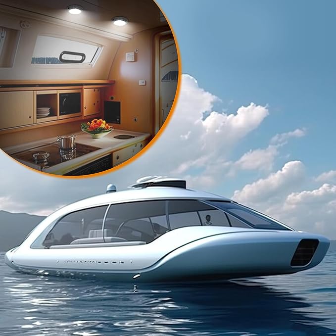 RVZONE Marine Boat Dome Light 12V LED Boat Interior Lights with Toggle Switch 5.5" LED Boat Cabin Lighting with Stainless Steel Surface Mount