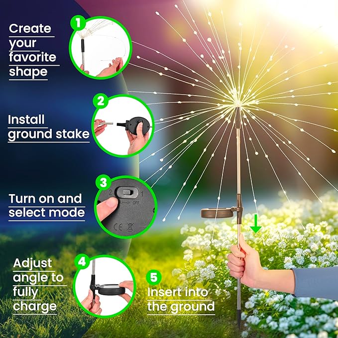 GIGALUMI Garden Outdoor Decor Lights 120LED 2Pack, Solar Garden Lights for Yard Outside Fairy Decorative,Solar Powered for Yard Pathway Flowerbed Planter Balcony Patio Decor(Green)