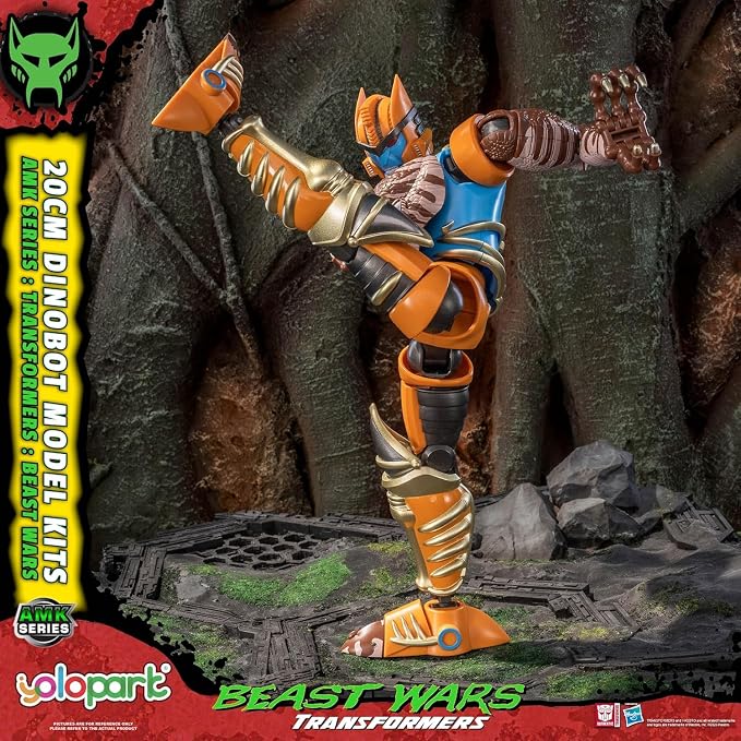YOLOPARK Transformers Beast Wars Dinobot Action Figure,AMK Series 7.87 Inch Highly Articulated Transformer Toys with Eye Effect & Spinning Sword,No Converting