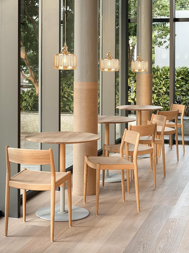Shenmoyl Pendant Light 2 Pack with Amber Striped Glass Lmapshade, Brass Vintage Pendant Light Adjustable Hanging Light for Kitchen Island Dining Room Hallway