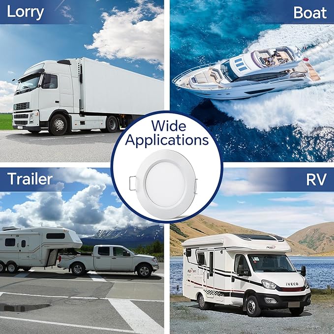 8 Pack 12 Volt LED Puck Light RV Recessed Mount Ceiling Light 2.75” 12V Down Light for Camper Van Truck Boat Interior Ceiling Kitchen Cabinet Lighting CRI 93 (Silver/Cool White)
