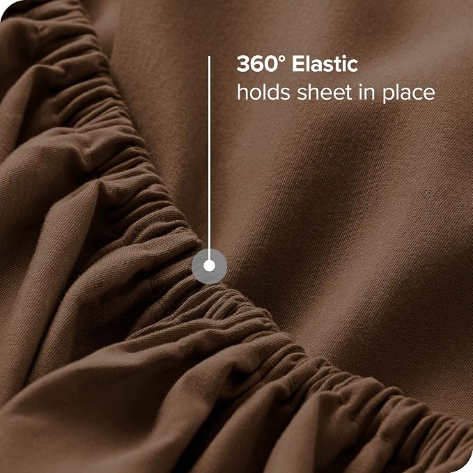 Bare Home King Sheet Set - 1800 Ultra-Soft Microfiber King Bed Sheets - Double Brushed - Deep Pockets - Easy Fit - 4 Piece Set - Bedding Sheets & Pillowcases (King, Cocoa)