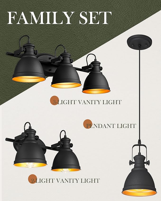 Black Pendant Light, 6.5" Hanging Light Fixtures, Pendant Lighting for Kitchen Island Bar Restaurant Entryway, AD-2151-1P