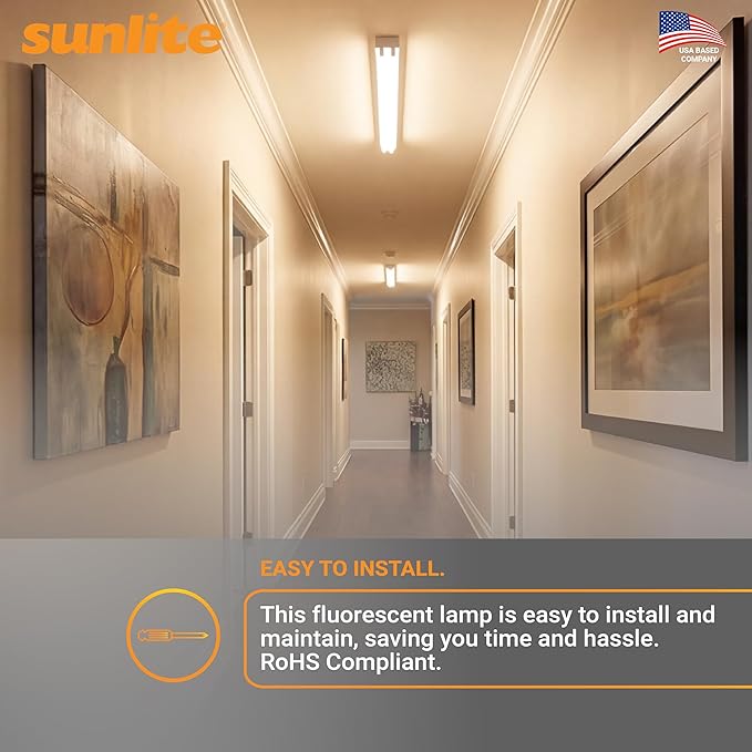 Sunlite F32T8/SP835 T8 Linear Fluorescent Lamp, 32 Watts, 3050 Lumens, 3500K Neutral White, Medium G13 Bi Pin Base, High Performance Straight Tube, 30 Pack