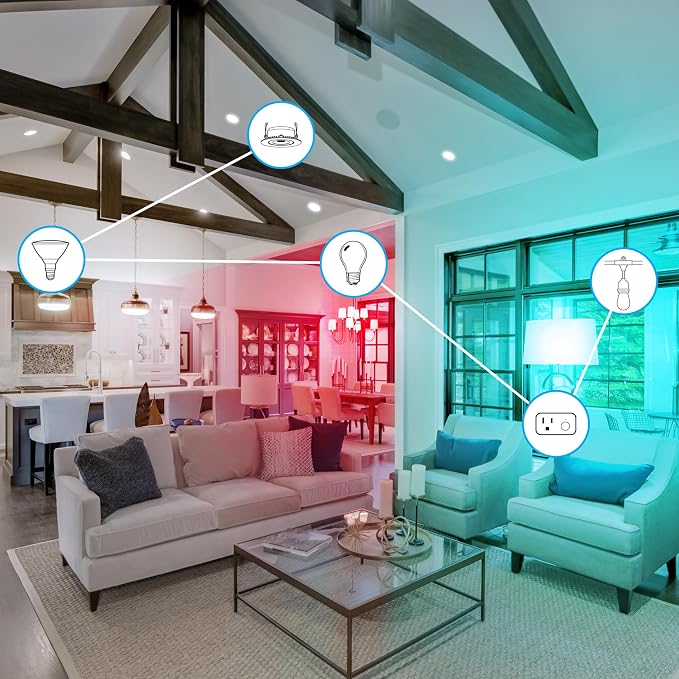 Feit Electric Smart Recessed Downlights, 5-6 Inch, Wi-Fi LED, Dimmable Color-Changing, 1000 Lumens, 11.1W (75W Equivalent), Voice & App Control, Daylight to Soft White, 50,000 Hour Lifespan
