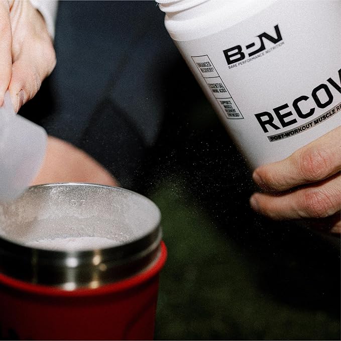 BARE PERFORMANCE NUTRITION BPN Recover Post‑Workout Enhanced Muscle Recovery Drink Mix – Essential Amino Acids with Amino9®, CherryPURE® Tart Cherry & Carnitine, 25 Servings, Fruit Punch