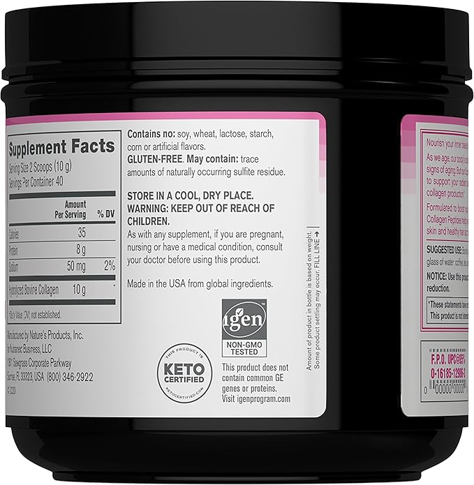 NeoCell Grassfed Collagen Peptides Powder | 14 oz | Unflavored | for Women and Men | Hair, Skin, & Nails