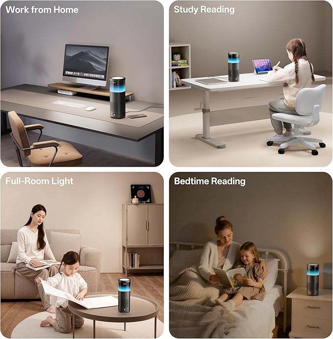 Homelist Indirect Lighting Desk Lamp for Office, 6500LM High Brightness Reading Desk Lamp for Study, UGR<5, No Glare, CRI>98, Touch Dimmable Compact Desk Lamp for Home Office, Whole Room