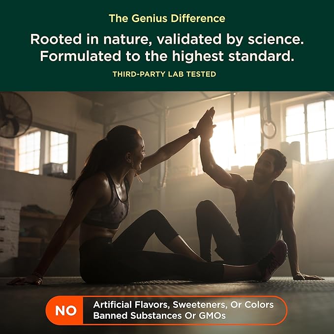 Genius Test, Advanced Testosterone Booster for Men - Natural Stamina, Endurance, Energy & Strength Enhancing Supplement - Lean Muscle Builder, Brain & Libido Support Male Supplements, 120 Veggie Pills