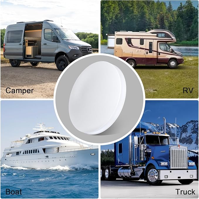 acegoo 12V LED Ceiling Dome Light, RV Interior Puck Light, 12 Volt Overhead Panel Light for Motorhome Travel Trailer Camper Van Boat, CRI 90+ Surface Mount DC 12V 6-Pack (3000K Warm White)
