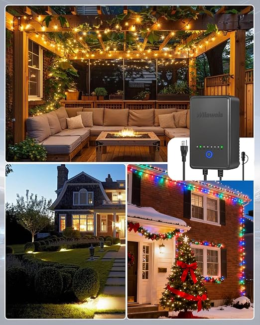 60W Low Voltage Landscape Transformer, Weatherproof Outdoor Low Voltage Transformer, 120V AC to 12V DC, Landscape Lighting Transformer with Timer and Photocell Sensor, ETL Listed A01LT06