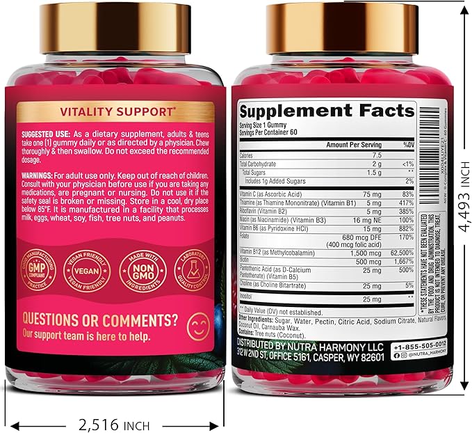 Gélules de Vitamine D3 K2 et Gommes de Vitamines B-Complex NUTRAHARMONY
