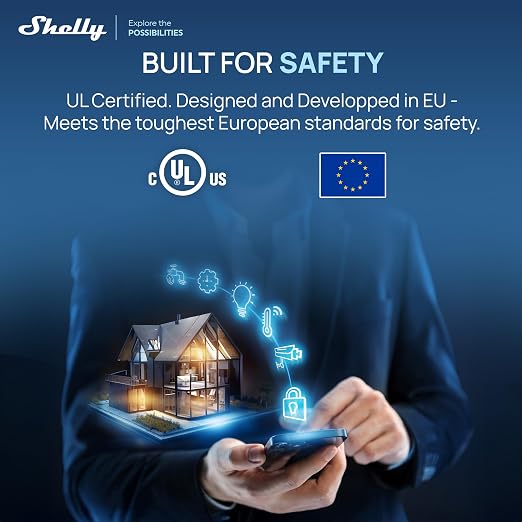 Shelly Dimmer Gen4 US UL, WiFi, Matter, Bluetooth, Zigbee Smart Dimming, Compatible with Matter, Home Assistant, Alexa, Google Home, HomeKit, Support LED Strips & Lamps, No Hub Required, Easy Control