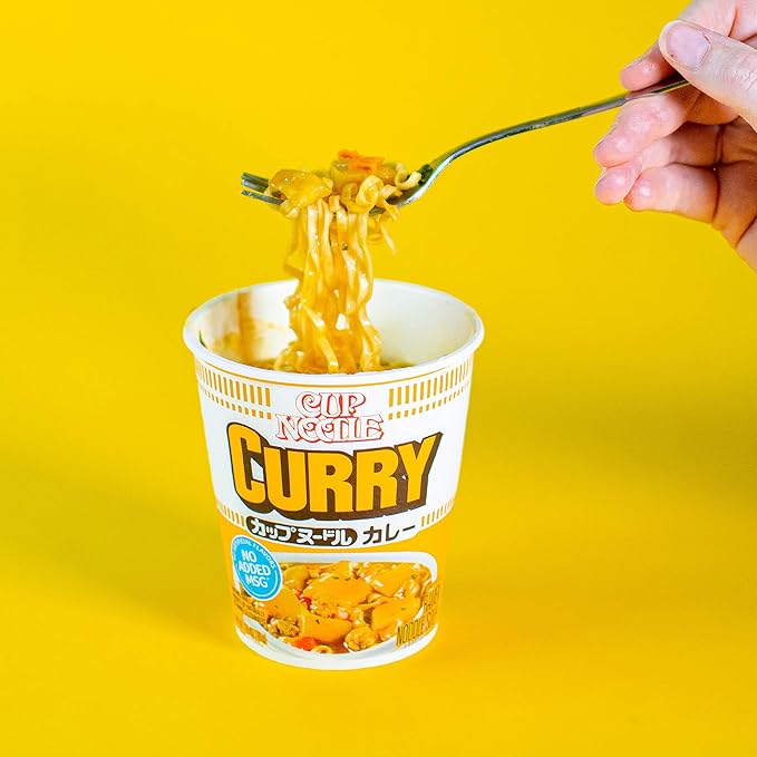 Nissin Cup Noodle Ramen Noodle Soup, Curry, 2.82 Ounce (Pack of 6)