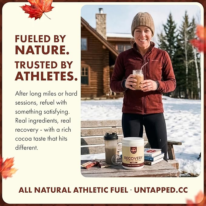 Untapped Cocoa Recovery Powder 8 Servings, 14.1 oz (400 g) | 3:1 Carb-to-Protein Ratio with Milk, Egg Whites & Maple Sugar | Post Workout Recovery Powder for Athletes, Running, Cycling & Training