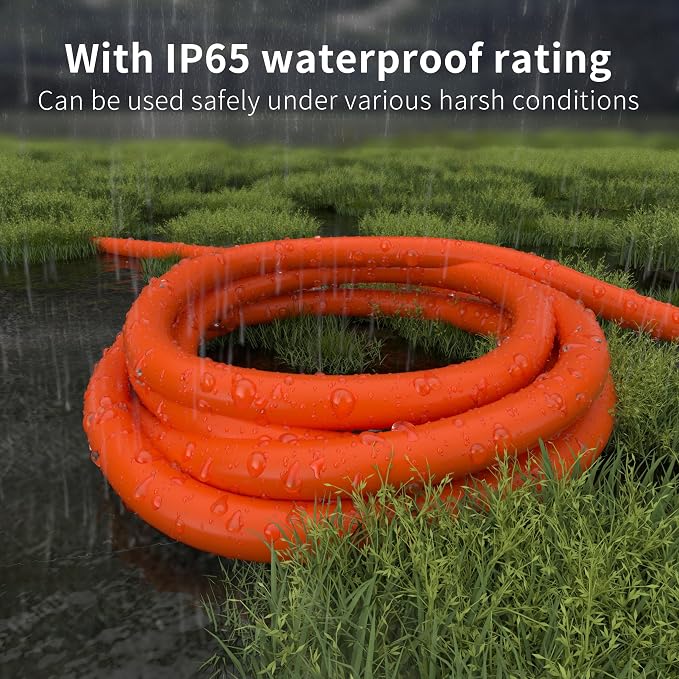 HUANCHAIN 12/3 Gauge Heavy Duty Outdoor Extension Cord 15 ft Waterproof with Lighted end, Flexible Cold-Resistant 3 Prong Electric Cord Outside, 15Amp 1875W 12AWG SJTW, Orange, ETL