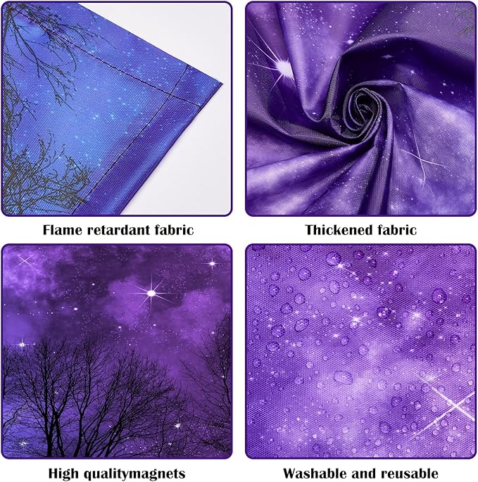 ANGSYLTH 8 Pcs Fluorescent Light Covers - 4 x 2 Feet Covers for Ceiling Lights, 8 x 10 Magnetic Light Filters for Classroom, Office, Hospitals (Forests & Starry Sky)