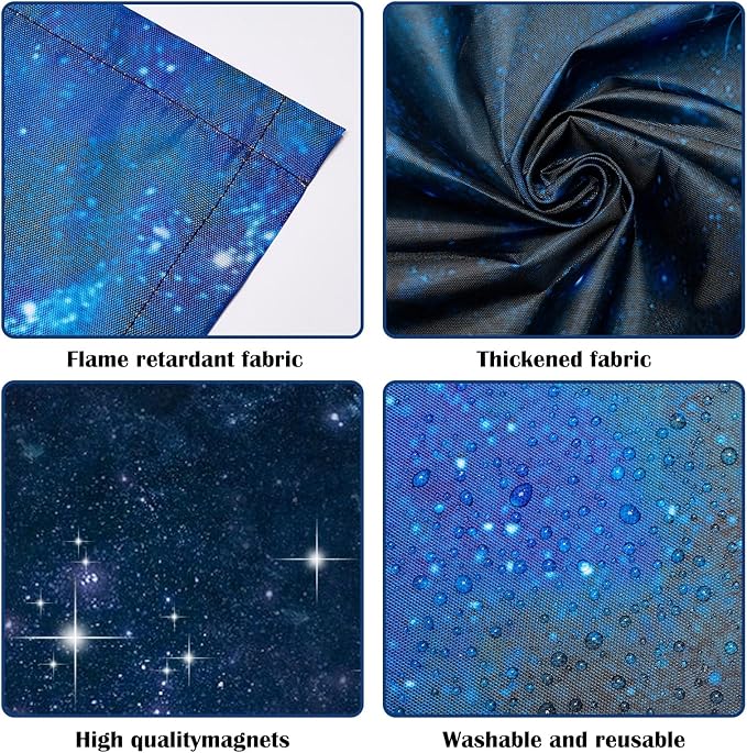 ANGSYLTH 8 Pcs Fluorescent Light Covers - 4 x 2 Feet Covers for Ceiling Lights, 8 x 10 Magnetic Light Filters for Classroom, Office, Hospitals (Starry Sky)